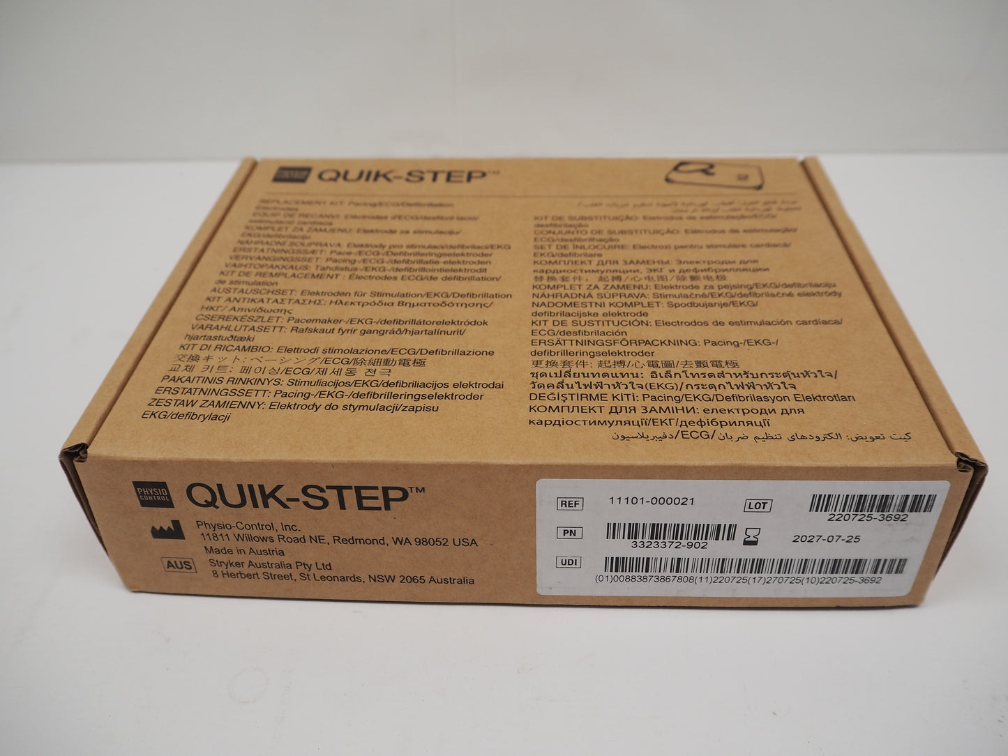 11101-000021 Physio-Control LIFEPAK CR2 AED QUIK-STEP Pads Expire 2027
