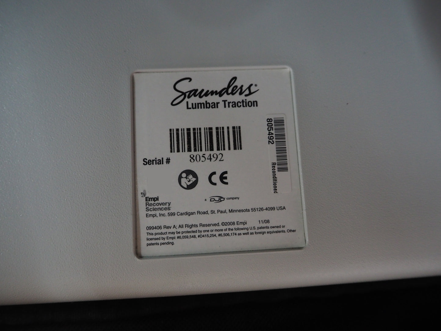 Saunders Lumbar Traction Spinal Decompression Device In Case with Hand Pump