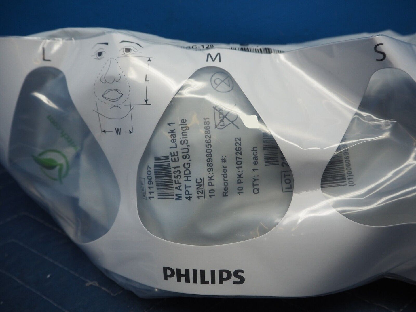 Box 10x Respironics 1072621 Oro-Nasal Comfort Headgear Face Mask Small AF531