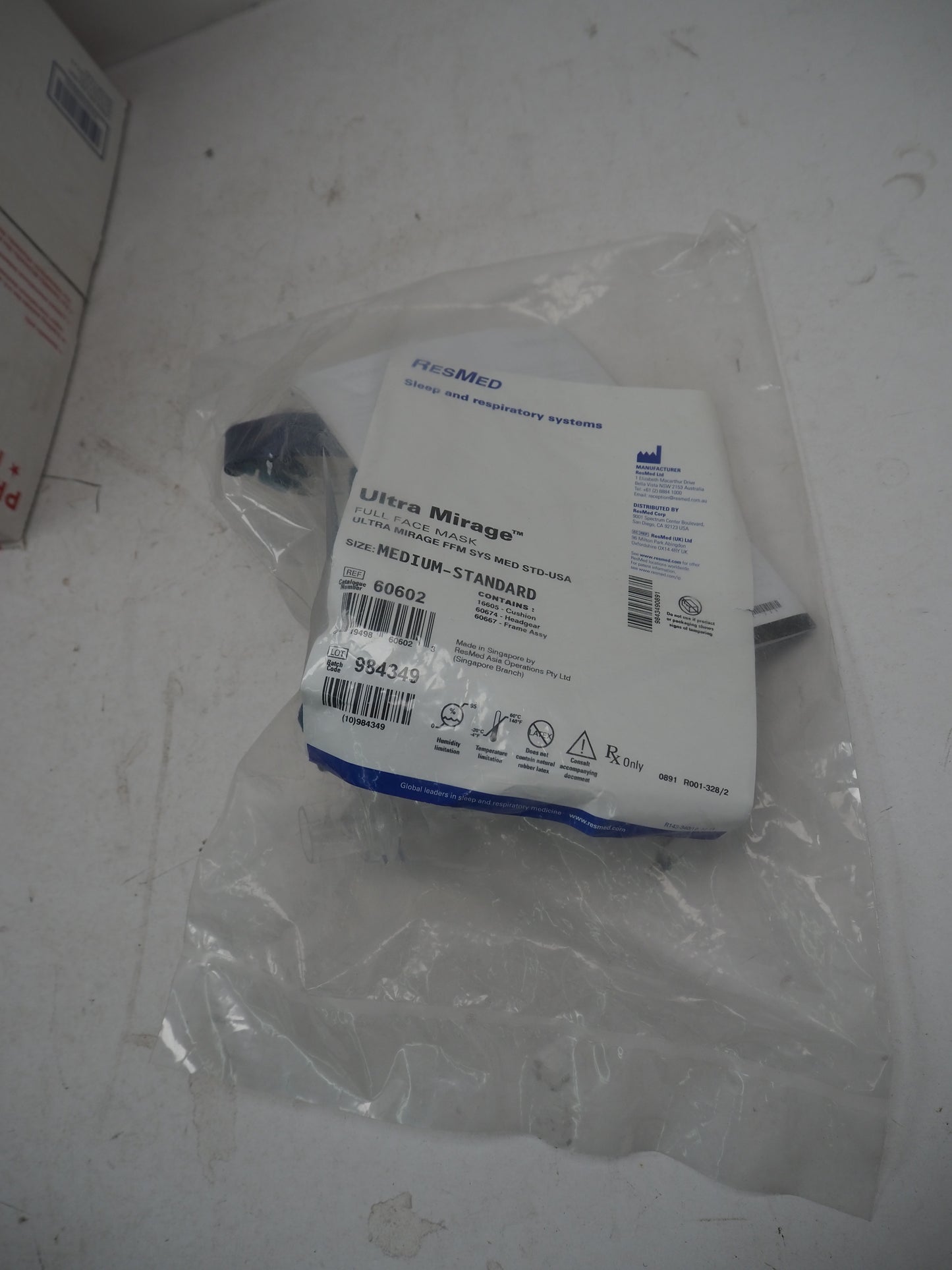 ResMed 60602 Ultra Mirage FFM SYS Medium Standard STD-USA CPAP Full Mask with Headgear - New