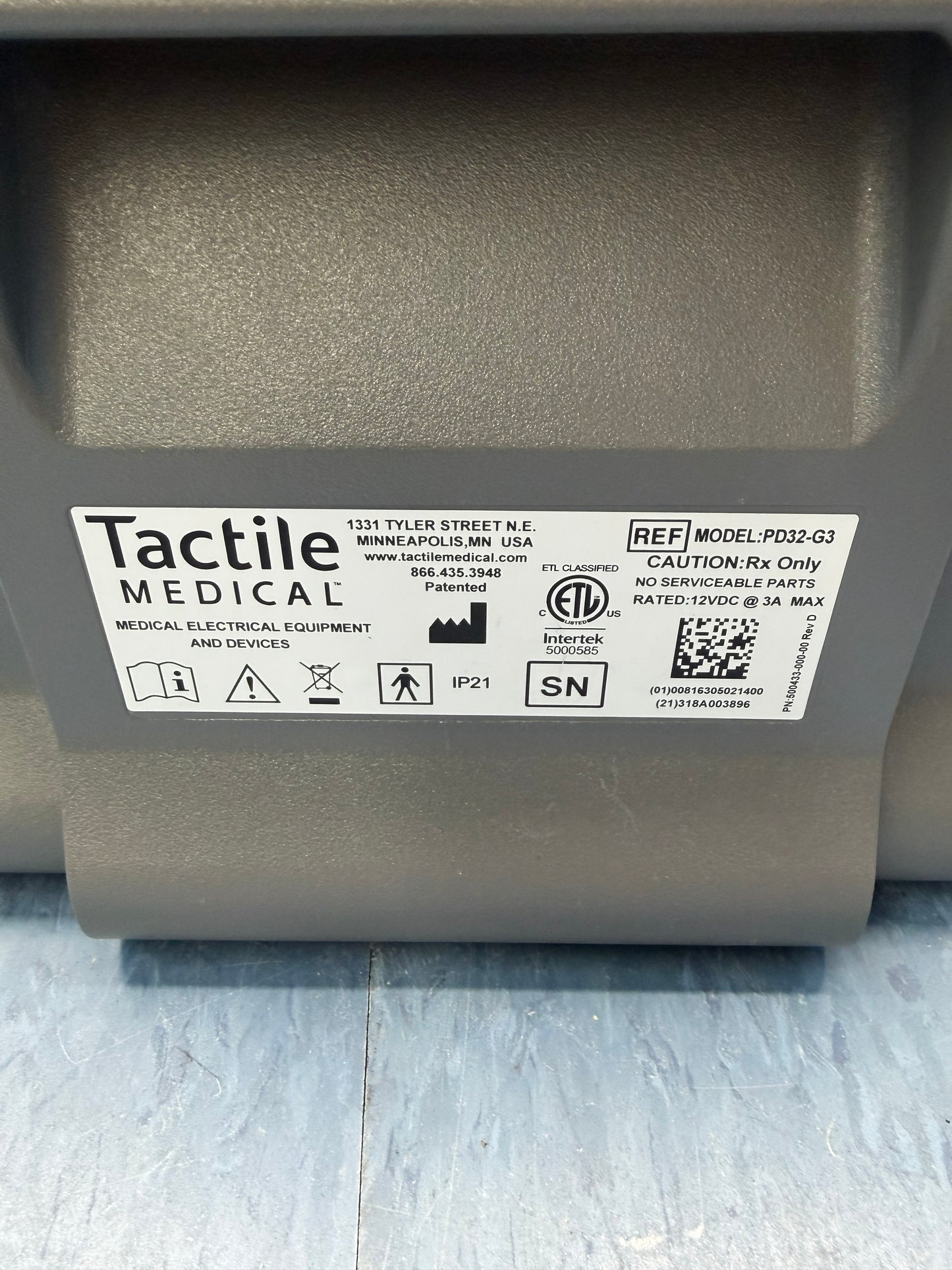 Tactile Medical Flexitouch Plus Lymphedema Compression System Model PD32-G3
