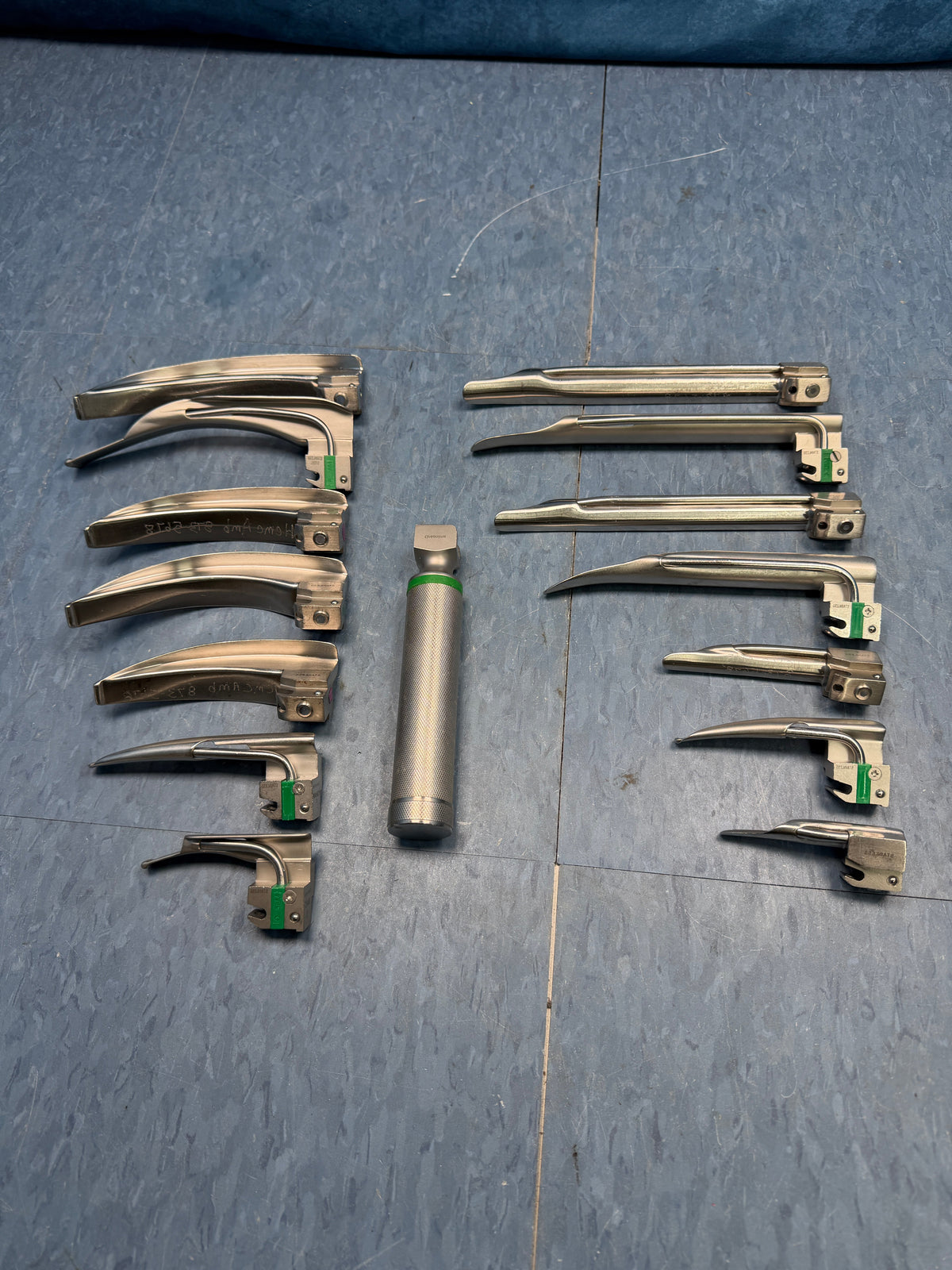 Greenline Sunmed Laryngoscope Set with Handle & 14x Macintosh & Miller Blades 0 1 2 3 4 3/SC R Shaw