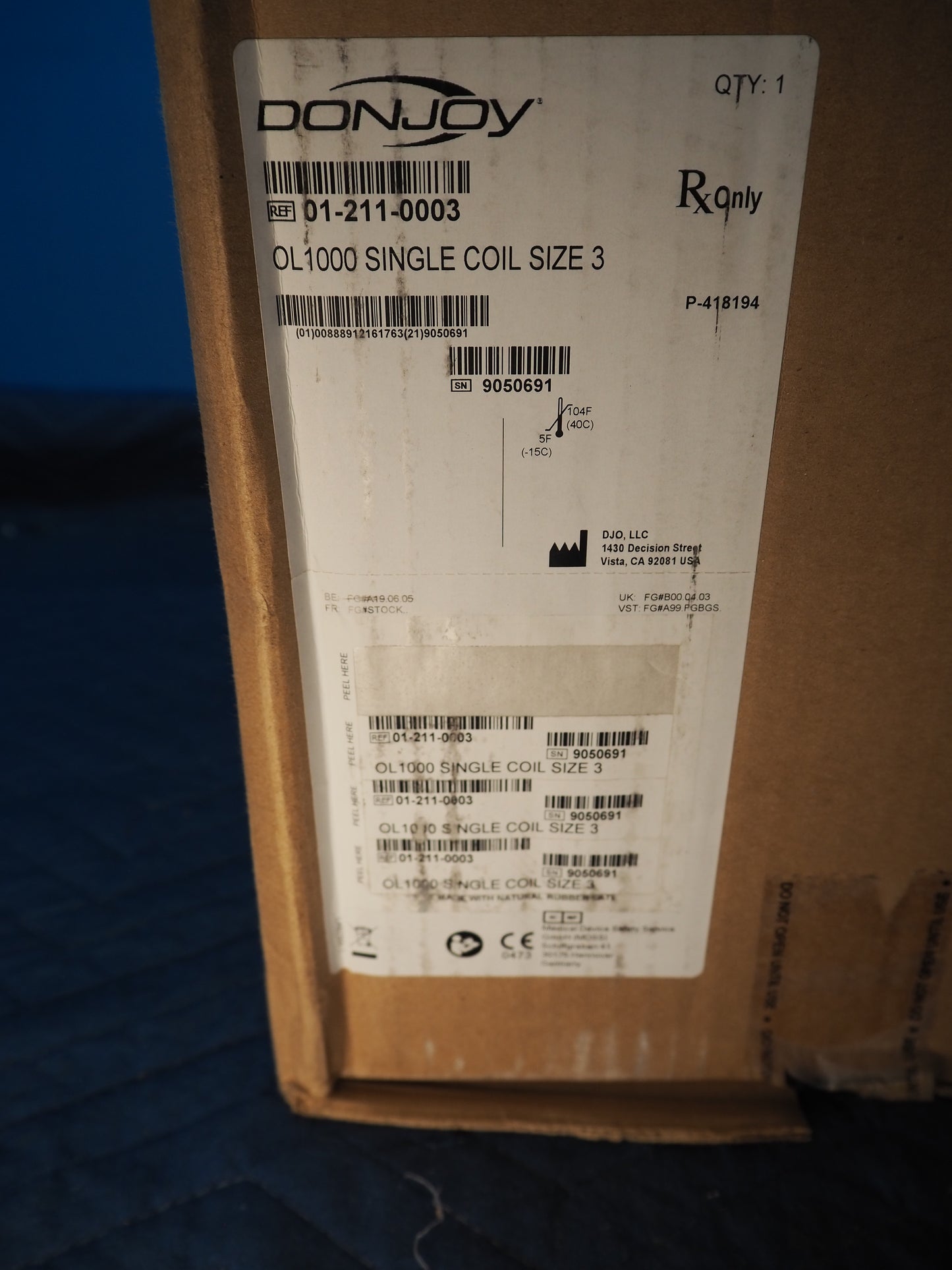 CMF Donjoy OL1000 Ref. 01-211-0003 Single Coil Size 3 Bone Growth Stimulator - New