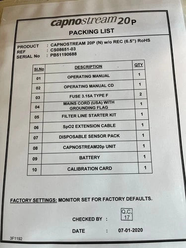 Oridion Capnostream 20p Microstream Capnography Patient EtCO2 CO2 Monitor - NEW