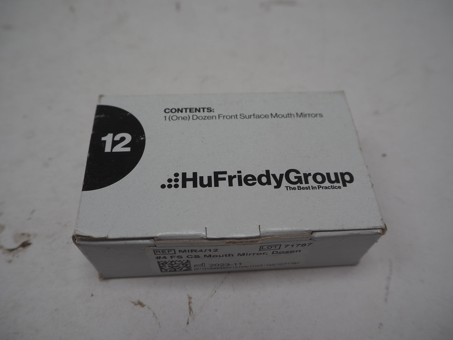 Lot of 12x Hu-Friedy MIR4/12 Front Surface Dental Mouth Mirrors #4 Cone Socket US Thread