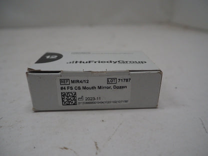 Lot of 12x Hu-Friedy MIR4/12 Front Surface Dental Mouth Mirrors #4 Cone Socket US Thread