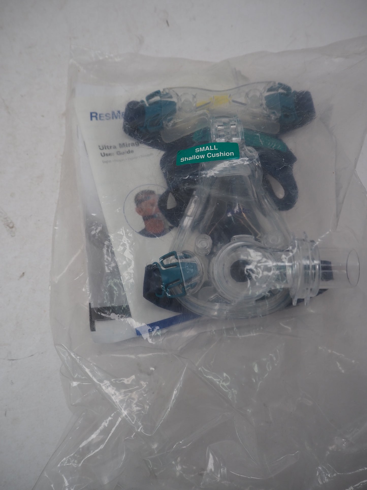 ResMed 60601 Ultra Mirage FFM SYS Small Shallow SHW-USA CPAP Mask with Headgear - New