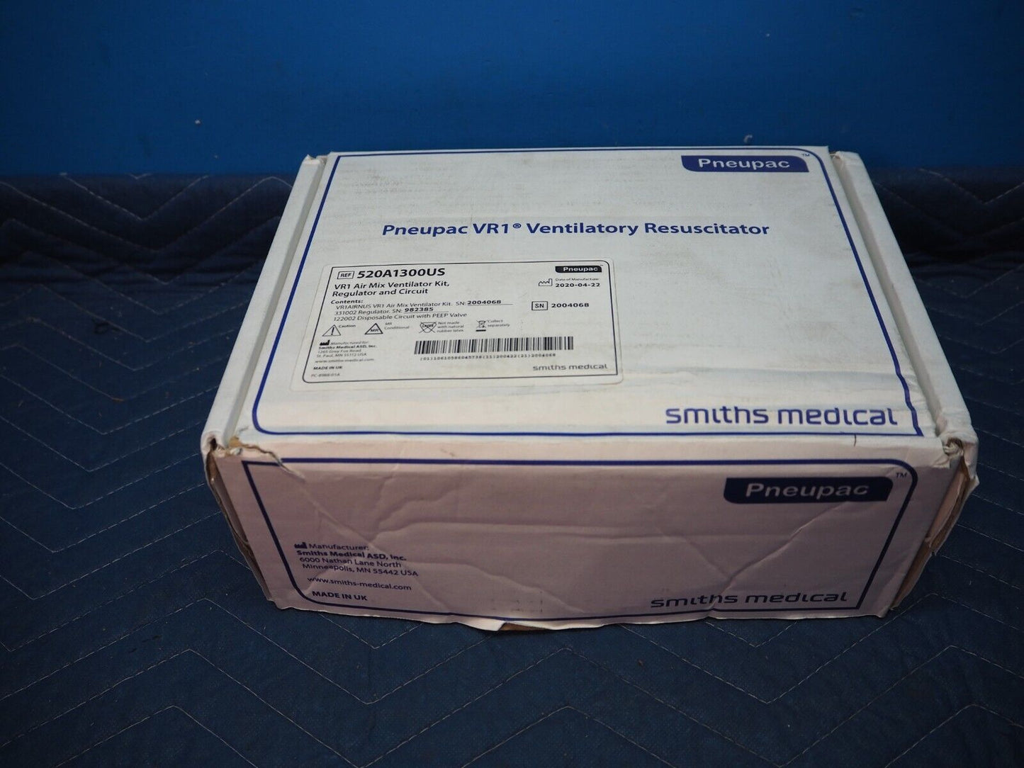 Smiths Medical VR1 Pneupac Airmix Pneumatic Transport Ventilator 520A1300US  NEW