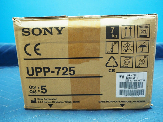 1x Case / 5x Boxes / 500 Sheets Sony UPP-725 Thermal Paper 4 UP-D74XRD UP-D72XR