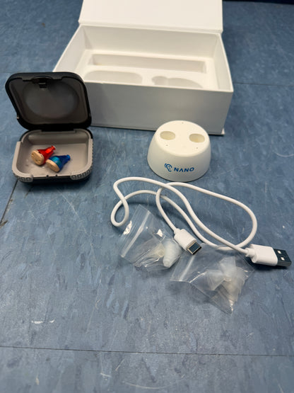 NANO OTC CIC Digital Hearing Aid Rechargeable Device with Charging System