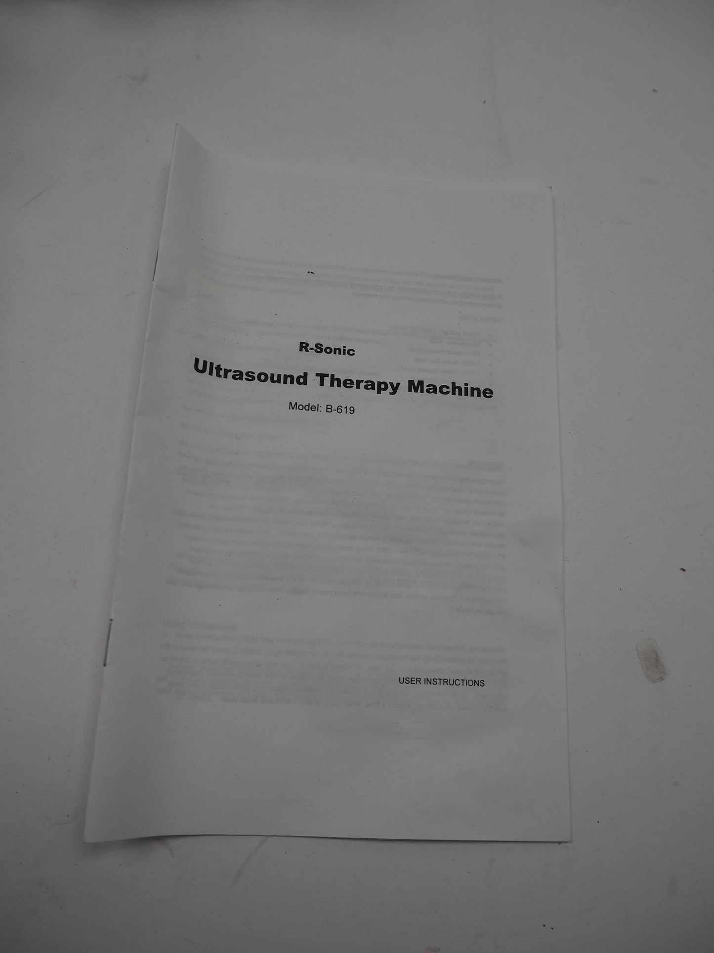 R-Sonic Model B-619 Ultrasound Therapy Machine - Therapeutic Ultrasound
