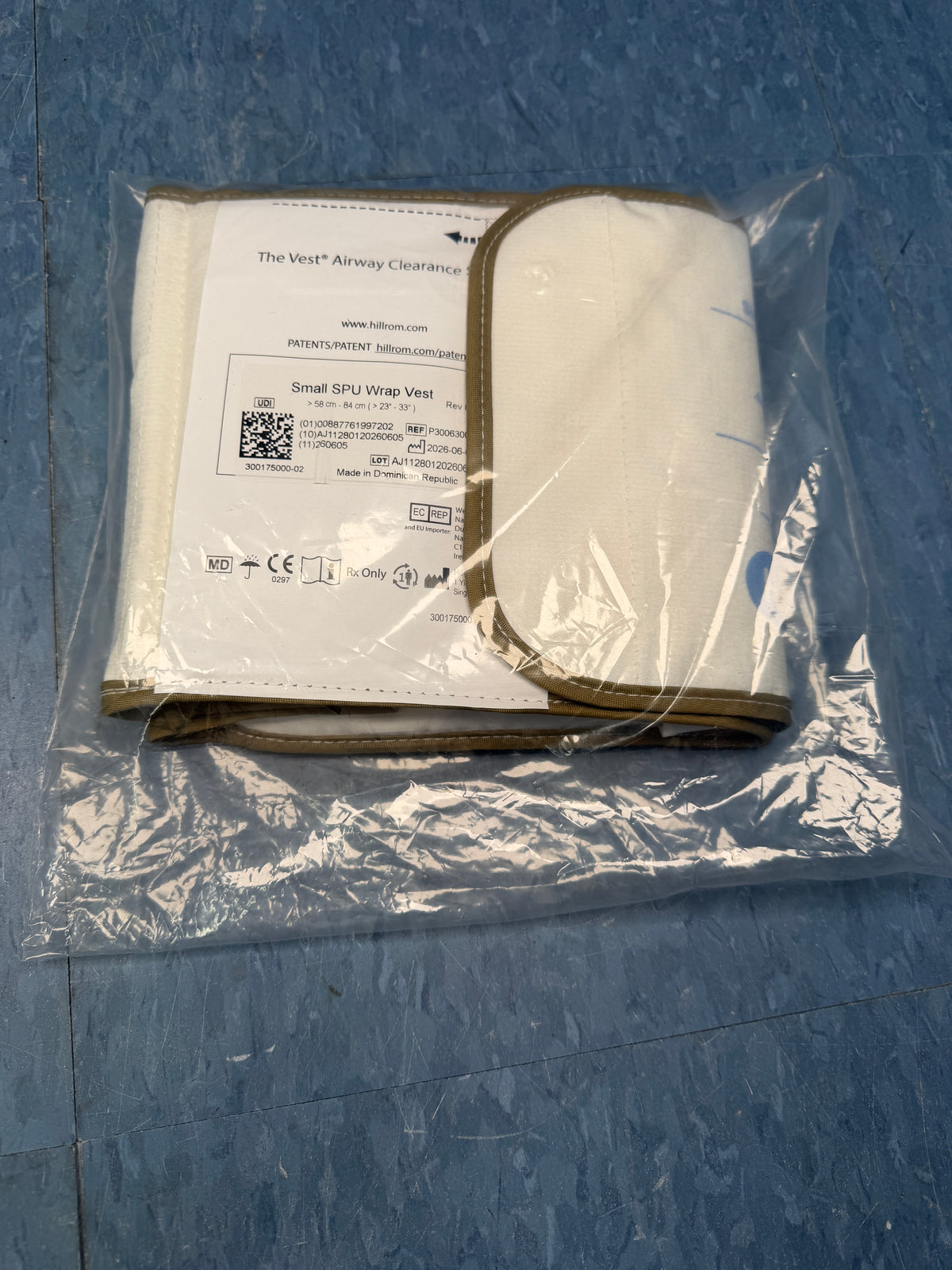 Hill-Rom P300630000 SPU Wrap Vest - Small 23-33" for Airway Clearance System
