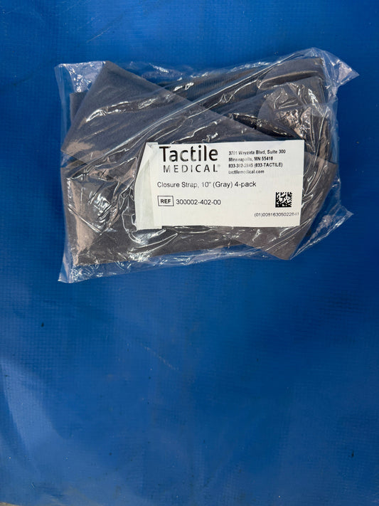 Tactile Medical Flexitouch Plus Lymphedema Compression Garment Closure Strap 10" Grey 4 pack Ref: 300002-402-00