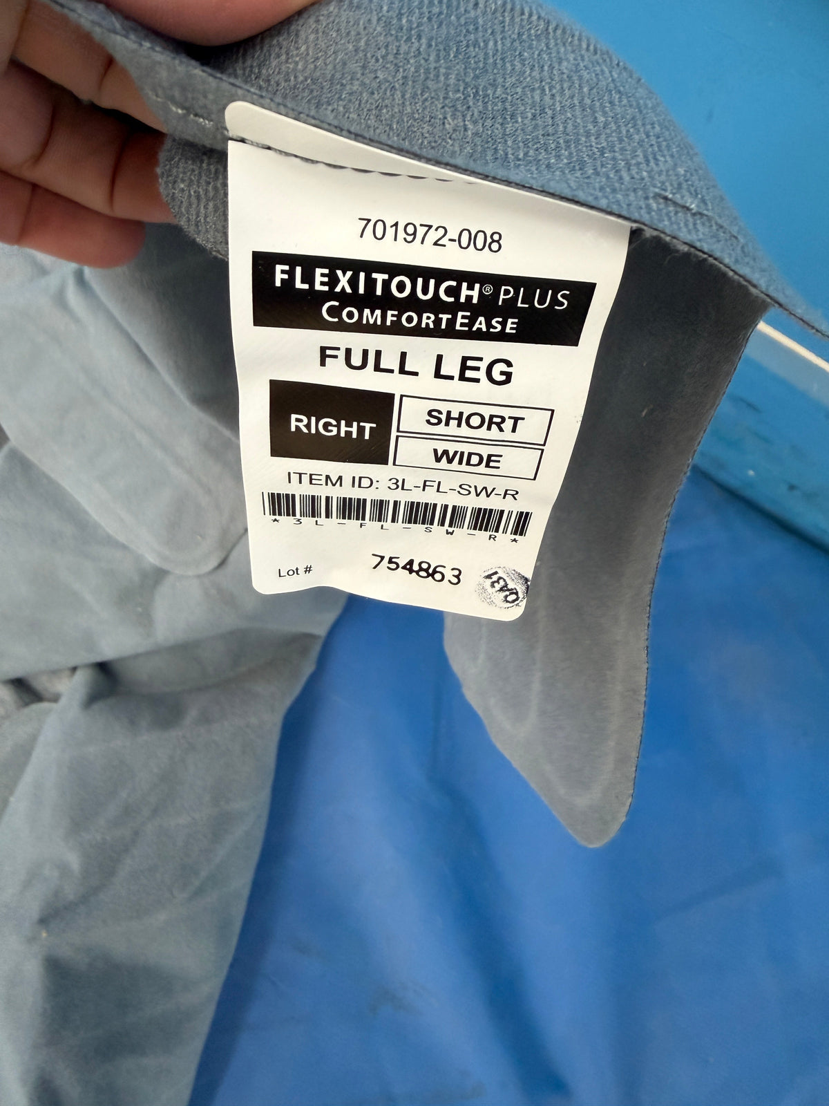 Tactile Medical Flexitouch Plus Lymphedema Compression Garment Full Leg ComfortEase Right Short Wide Item ID: 3L-FL-SW-R