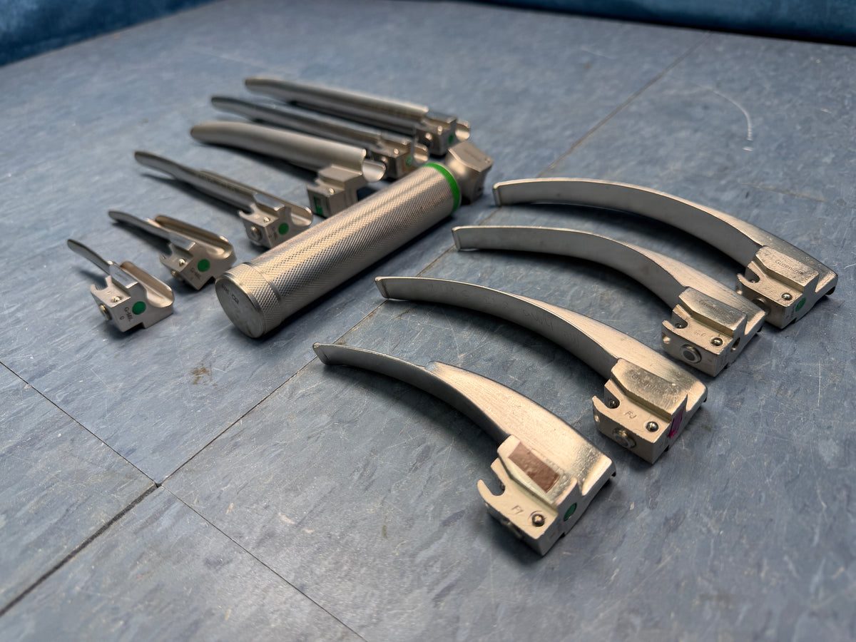 Laryngoscope Set with Handle & 10x Macintosh & Miller Blades 1 2 3 4 3/SC