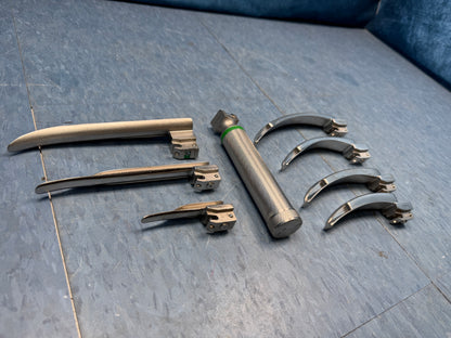 Laryngoscope Set with Handle & 8x Miller and Macintosh Blades 1 2 3 4 3/SC