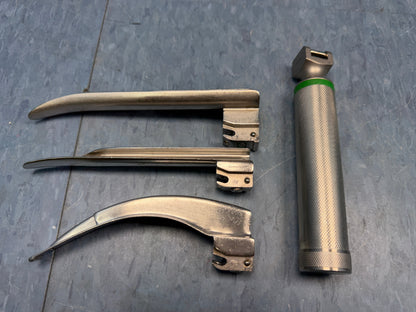 Laryngoscope Set with Handle & 3x Miller and Macintosh Blades - G-Mil 2, Miller 2 and G-Mac 3/SC