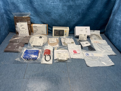 Philips X2 IntelliVue Patient Monitor with New Charger, New Battery and Patient Cables Including Neonatal/Pediatric BP Hose & Cuffs