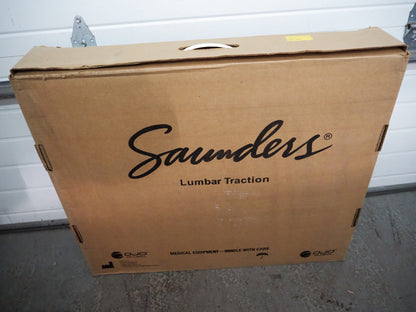 New Saunders Lumbar Traction Spinal Decompression Device In Case with Hand Pump