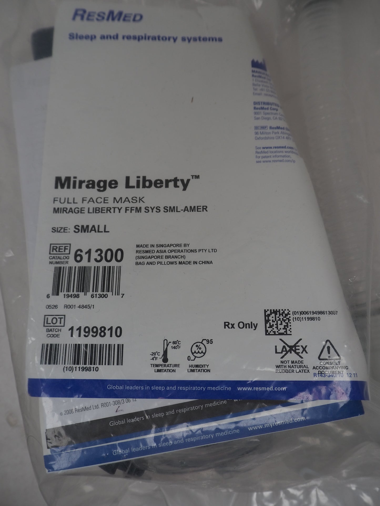 ResMed 60602 Ultra Liberty FFM SYS Small  SML-AMER CPAP Full Mask with Headgear - New