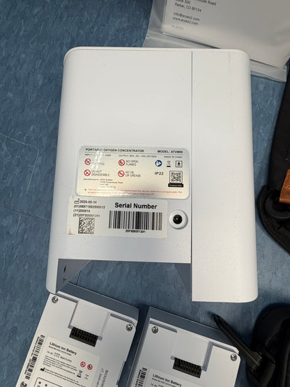 Arya Atvmin Portable Oxygen Concentrator with two batteries, AC Adaptor, DC Adaptor, Case and More