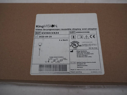 King Vision / AMBU Legend Master Video Laryngoscope - KVIS01VA34 - NEW in Box