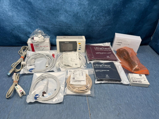 Philips X2 IntelliVue Patient Monitor with New Charger, New Battery and New Patient Cables