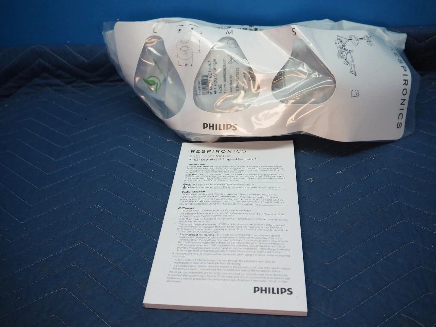 Box 10x Respironics 1072621 Oro-Nasal Comfort Headgear Face Mask Small AF531