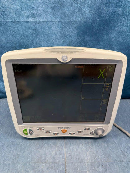 GE Dash 5000 Patient Monitor with Cables, SpO2 Sensor, Hose & Cuffs