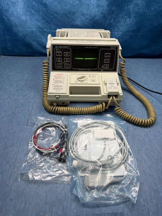 HP Hewlett Packard Ref. 43100A Defibrillator with Hard Paddles, Power Cord and New EKG Cable