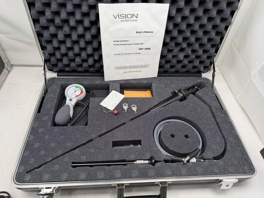 Vision Sciences ENT-4000 Laryngoscope with BLS-10000 0° Rigid Scope & Case 0 Broken Fibers
