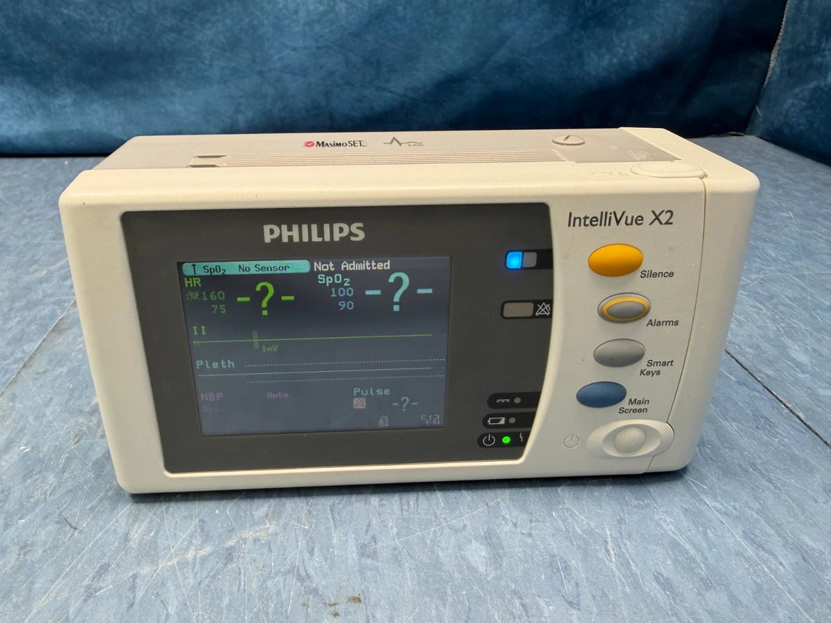 Philips X2 IntelliVue Patient Monitor with New Charger and Patient Cables - Masimo SpO2 - Tested with 90 Day Warranty
