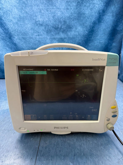 Philips IntelliVue MP50 with X2 Patient Monitor New Battery & New Cables