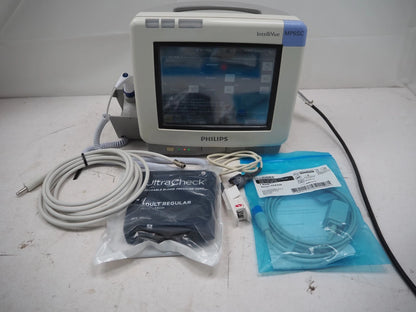 Philips MP5 IntelliVue Vital Signs Monitor with Oral Temp Probe, Masimo SpO2 Sensor, BP Hose and Cuffs - MP5SC