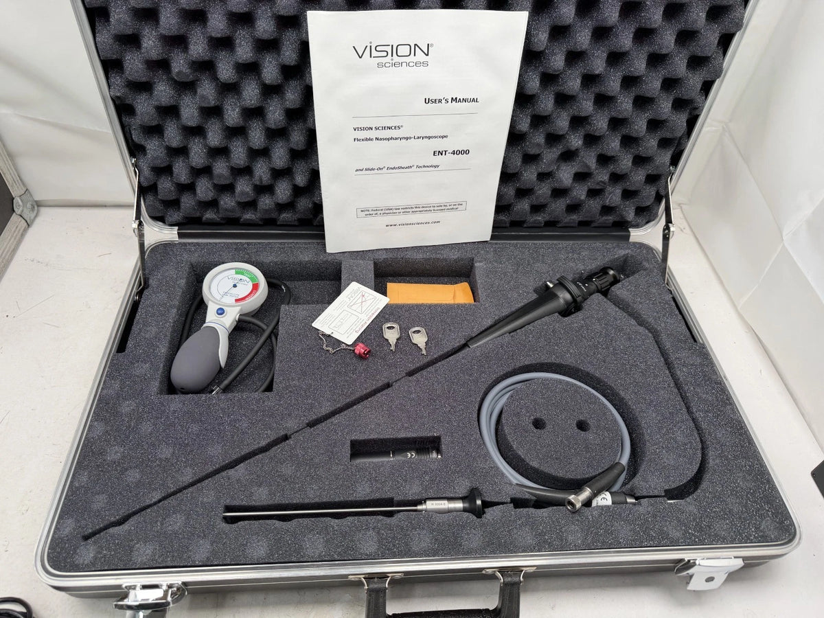Vision Sciences ENT-4000 Laryngoscope with BLS-10000 0° Rigid Scope & Case -  0 Broken Fibers