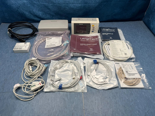 Philips X2 IntelliVue Patient Monitor M8023A, New Battery and New Patient Cables