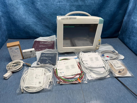 Philips IntelliVue MP50 with X2 Patient Monitor New Battery & New Cables